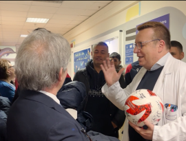 Taranto calcio: la squadra incontra i piccoli pazienti