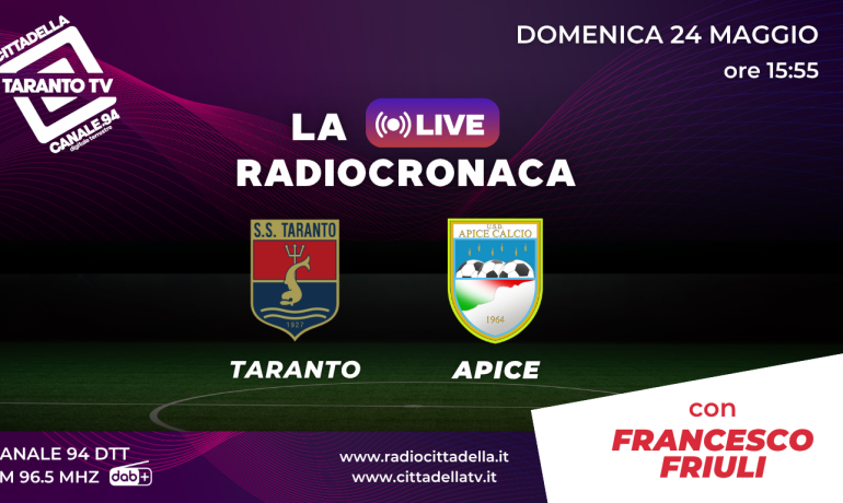 IL TARANTO, COME SEMPRE, SU RADIO CITTADELLA