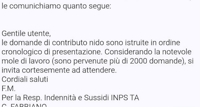 Rimborsi asili nido: ritardo di mesi