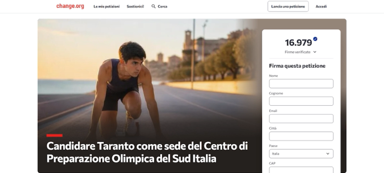 16Mila firme per il sogno Olimpico