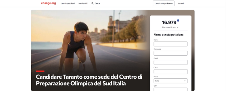 16Mila firme per il sogno Olimpico